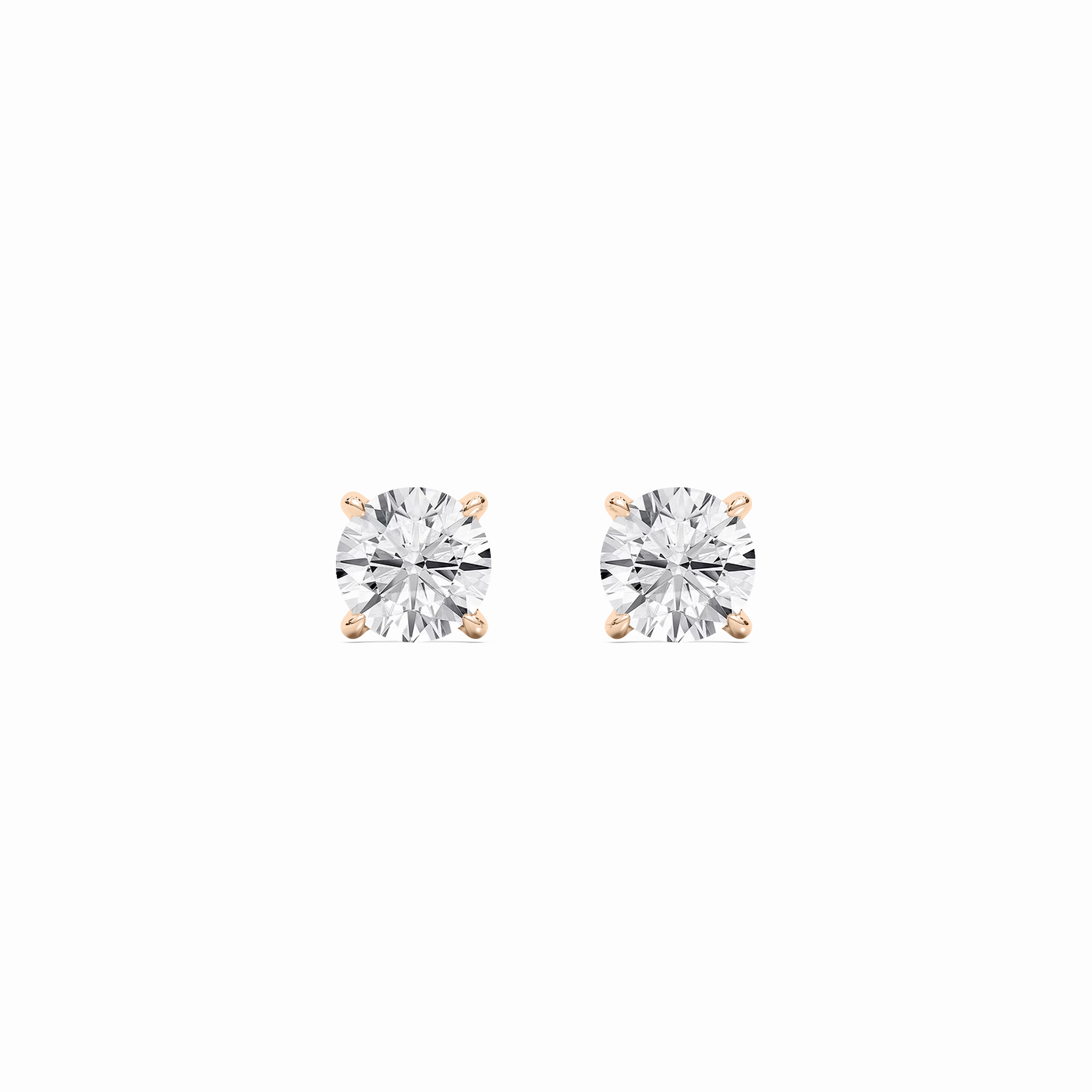 Abstract Jewelry Round Lab Grown Diamond Four Prong Martini Stud Earrings