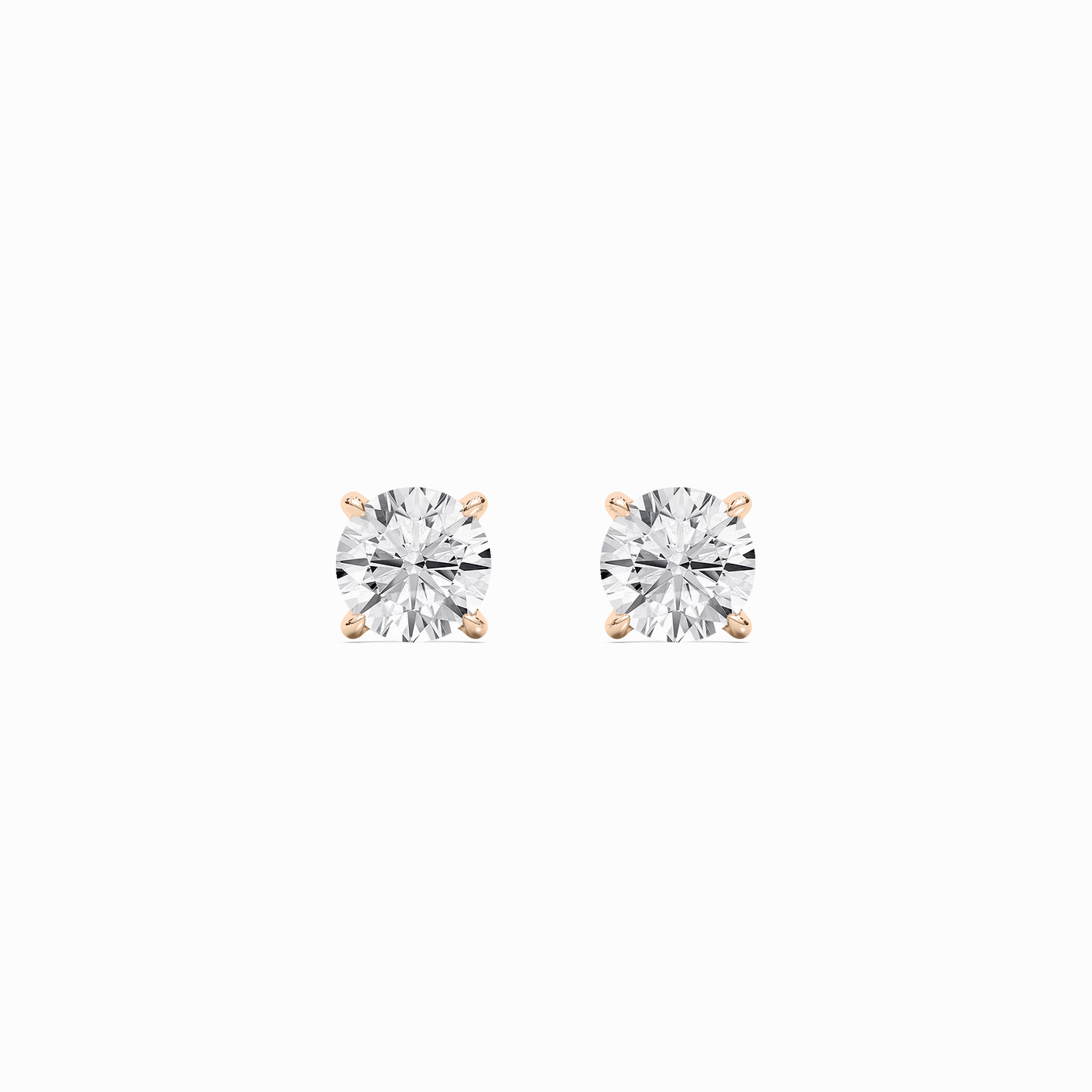 Round Lab Grown Diamond Four Prong Martini Stud Earrings Brilliant Decor Polished Embellishment