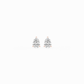 Pear Lab Grown Diamond Classic Three Prong Martini Stud Earrings Classic Element