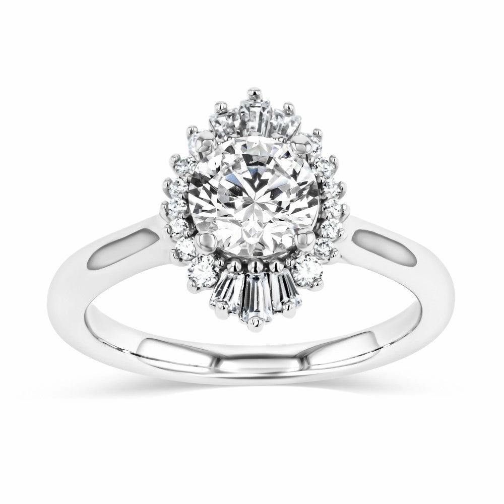 Vintage Expression Goddess Vintage Round Lab Grown Diamond Vintage Halo Engagement Ring