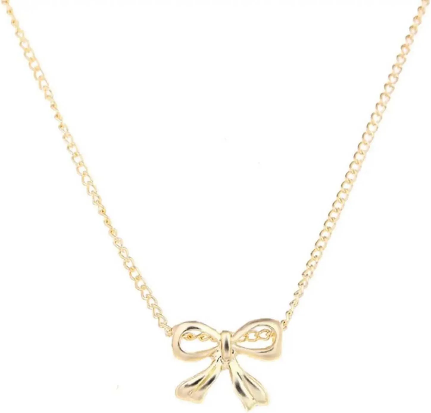 Gold Bow Necklace Dainty Gold Necklace Bow Necklace Stack Cute Tiny Bow Pendant Necklace Trendy Necklaces Cute Jewelry for Women Gunmetal Necklace Women