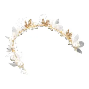 Gold Bridal Hair Accessories Princess Hair Accessories Wedding Bride Headband Shiny Pearl