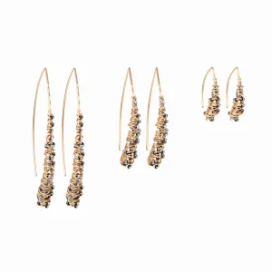 Gold Cocoon Threader Earrings