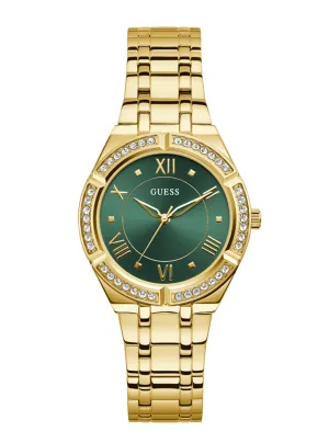 Gold Cosmo Green Crystal Watch