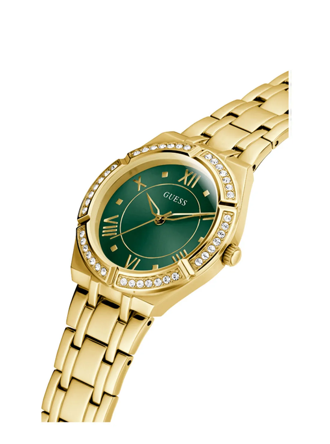 Gold Cosmo Green Crystal Watch