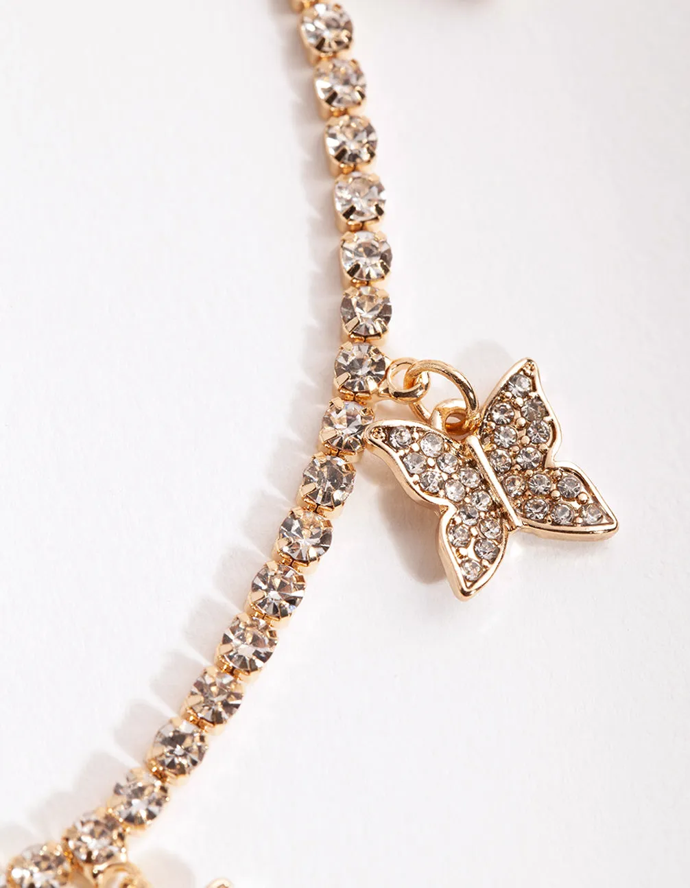 Gold Diamante Butterfly Choker