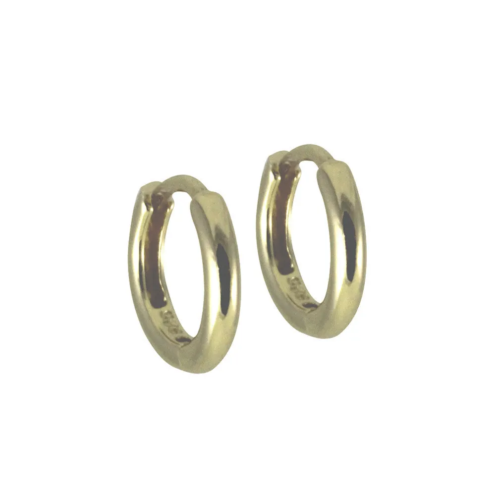 Gold-Dipped "Huggie" Round Mini Hoop Earrings Thin