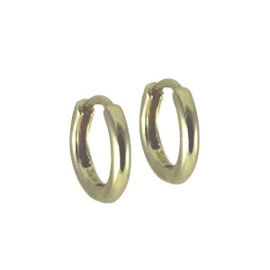 Gold-Dipped "Huggie" Round Mini Hoop Earrings Thin