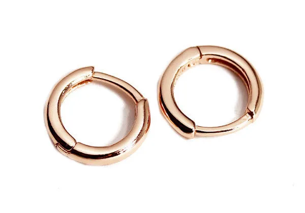 Gold-Dipped "Huggie" Round Mini Hoop Earrings Thin