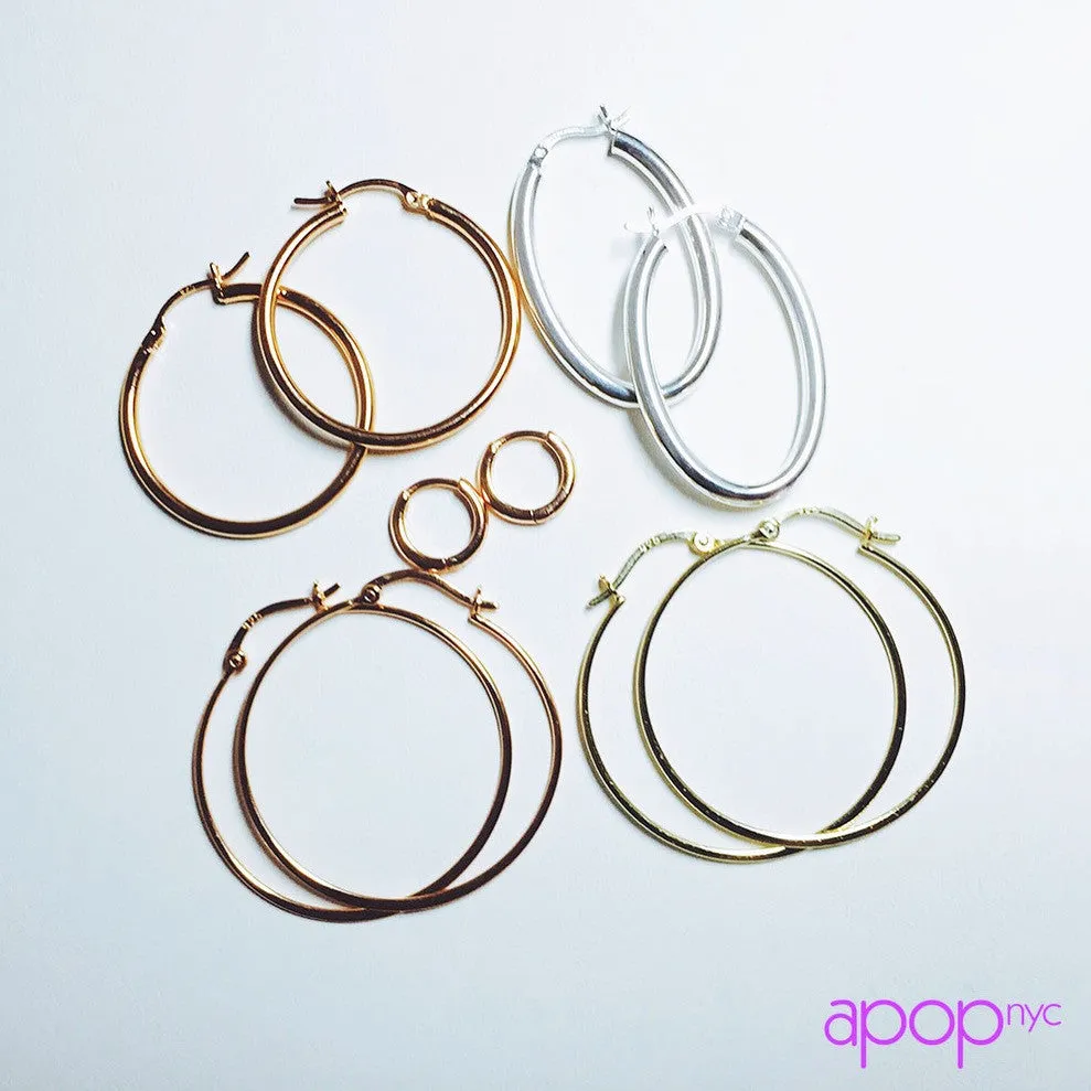 Gold-Dipped "Huggie" Round Mini Hoop Earrings Thin