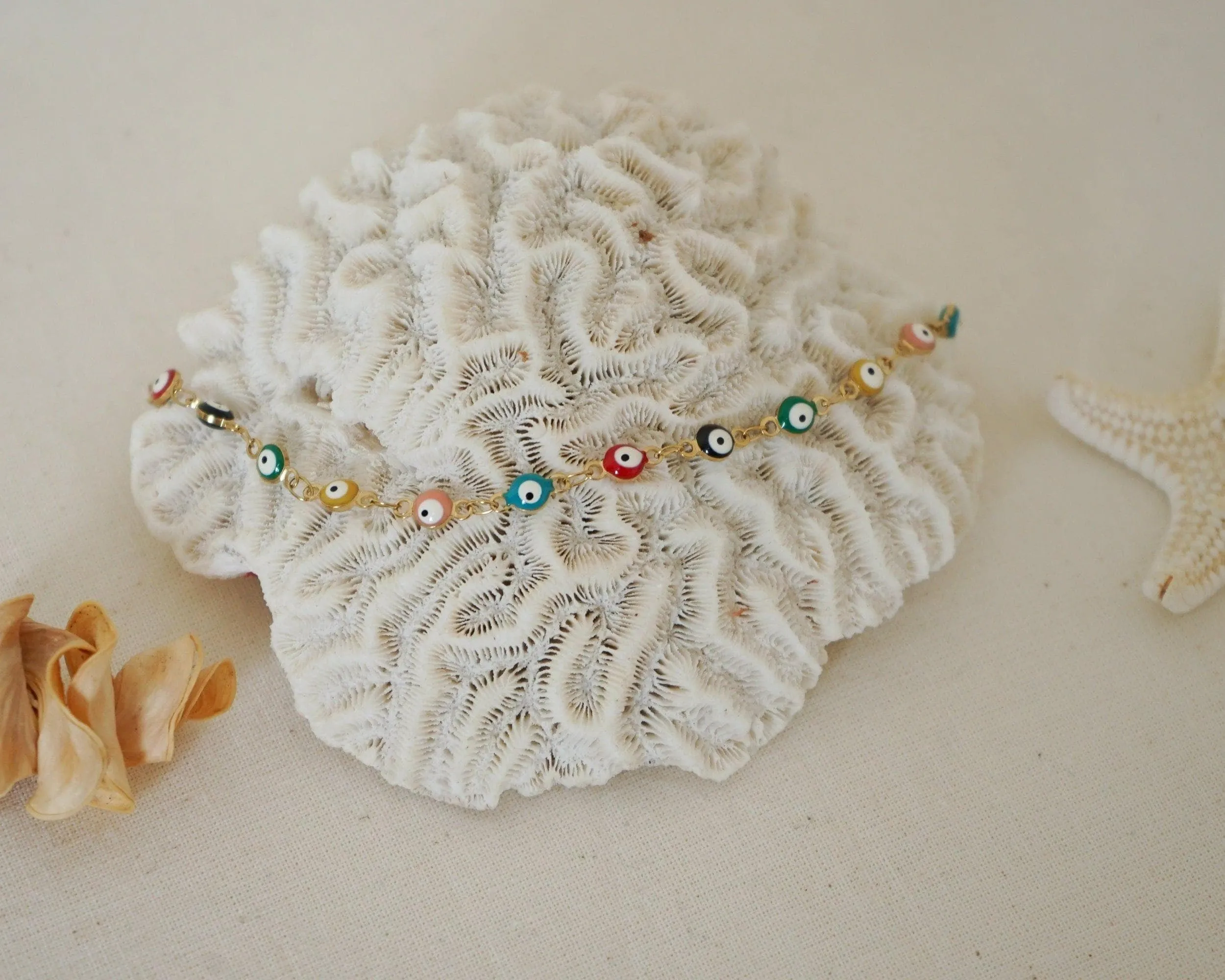 Gold Evil Eye Anklet