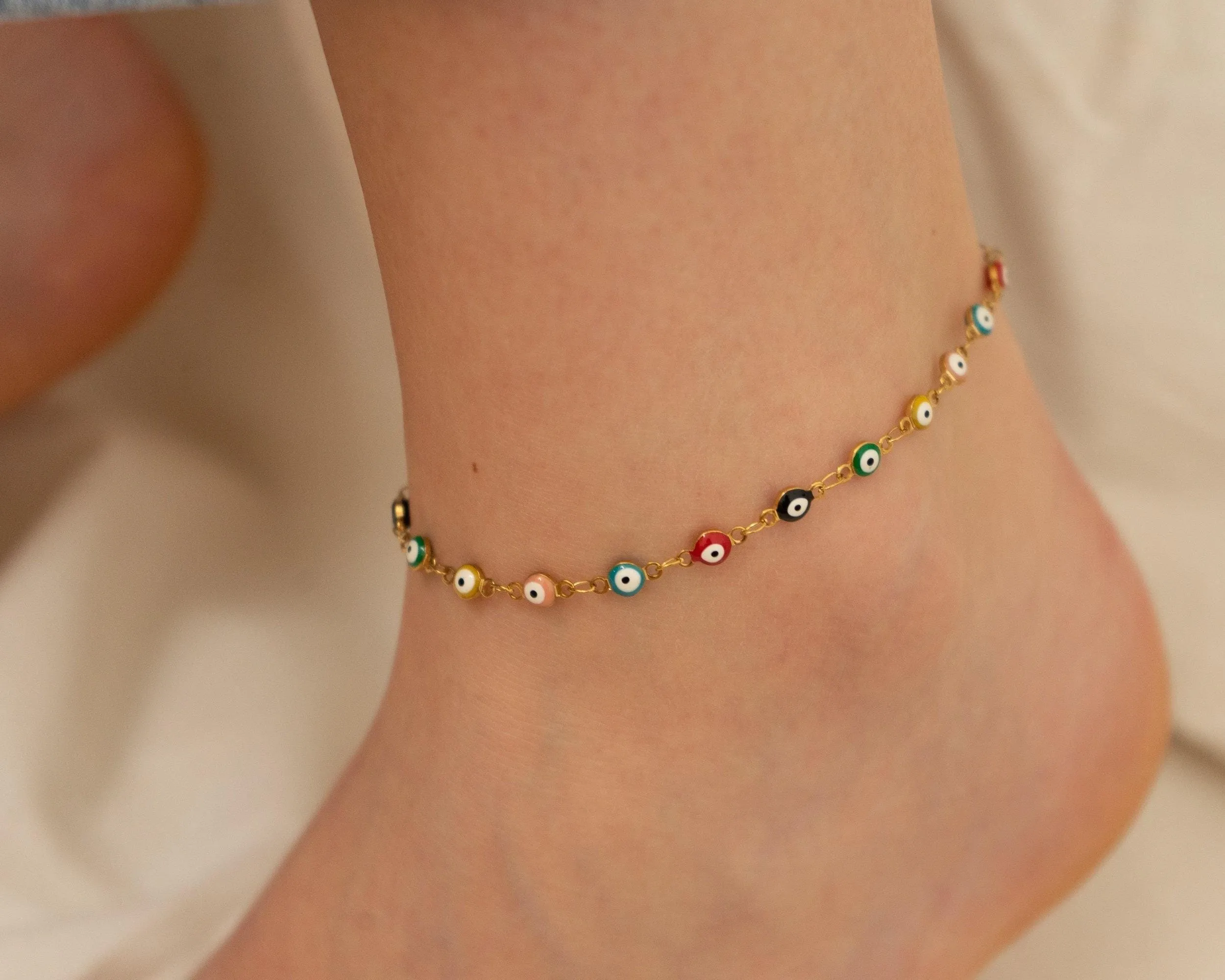 Gold Evil Eye Anklet