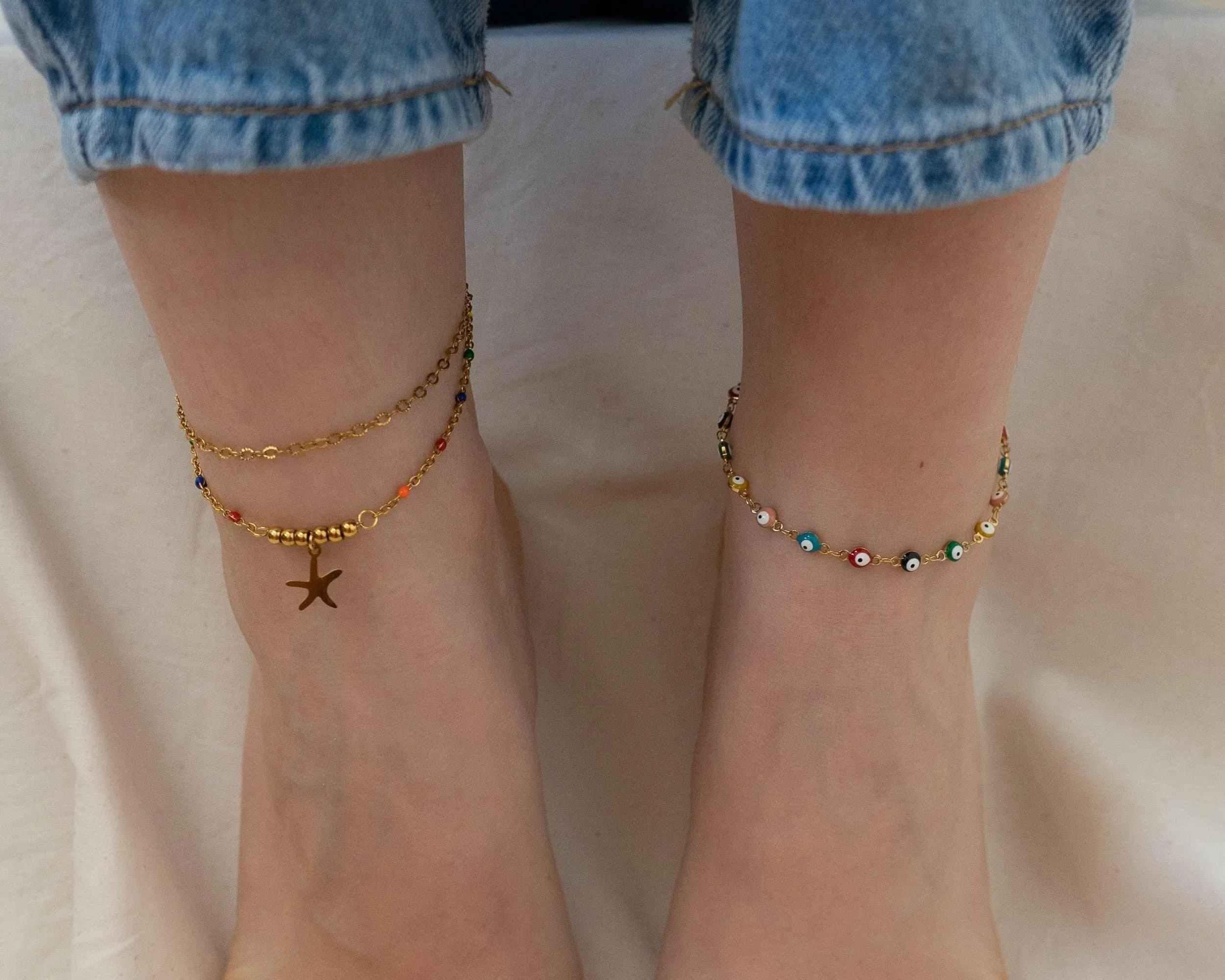 Gold Evil Eye Anklet