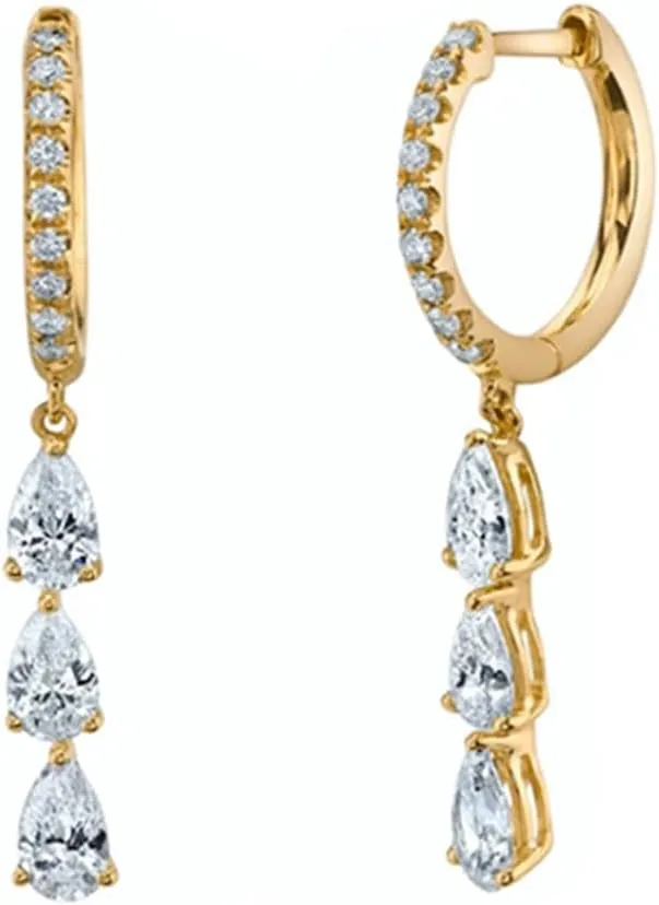 Gold Hoop Earrings for Women Dainty 14k Gold/Silver Plated Small Huggie Earrings for Women Trendy Lightweight CZ Diamond Dangle Drop Earrings Minimalist S925 Silver Hoops Earrings Hypoallergenic Jewelry for Women