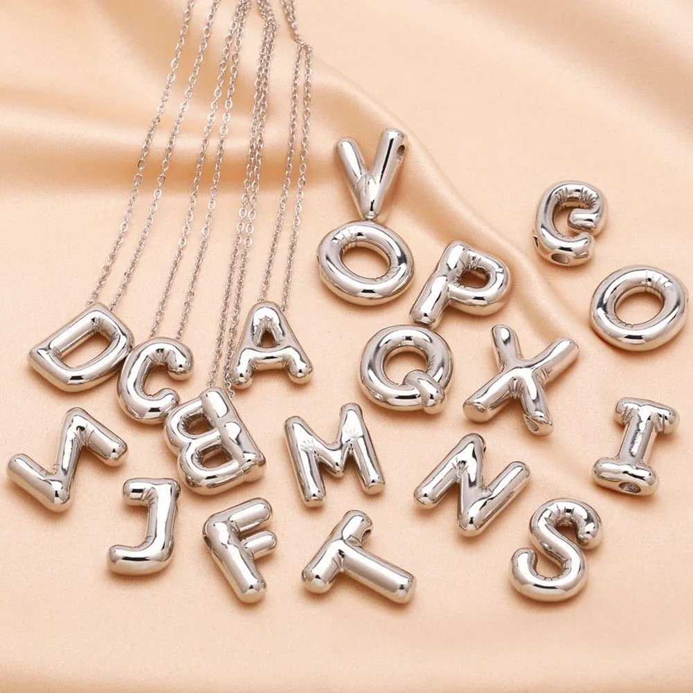 Gold Initial Necklaces for 𝐖𝐨𝐦𝐞𝐧 𝐓𝐞𝐞𝐧𝐬 𝐆𝐢𝐟𝐭𝐬 Trendy Stuff Bubble Letter Pendant Necklace Gold Jewelry Birthday Gifts for Women Teen Her Mom Sister