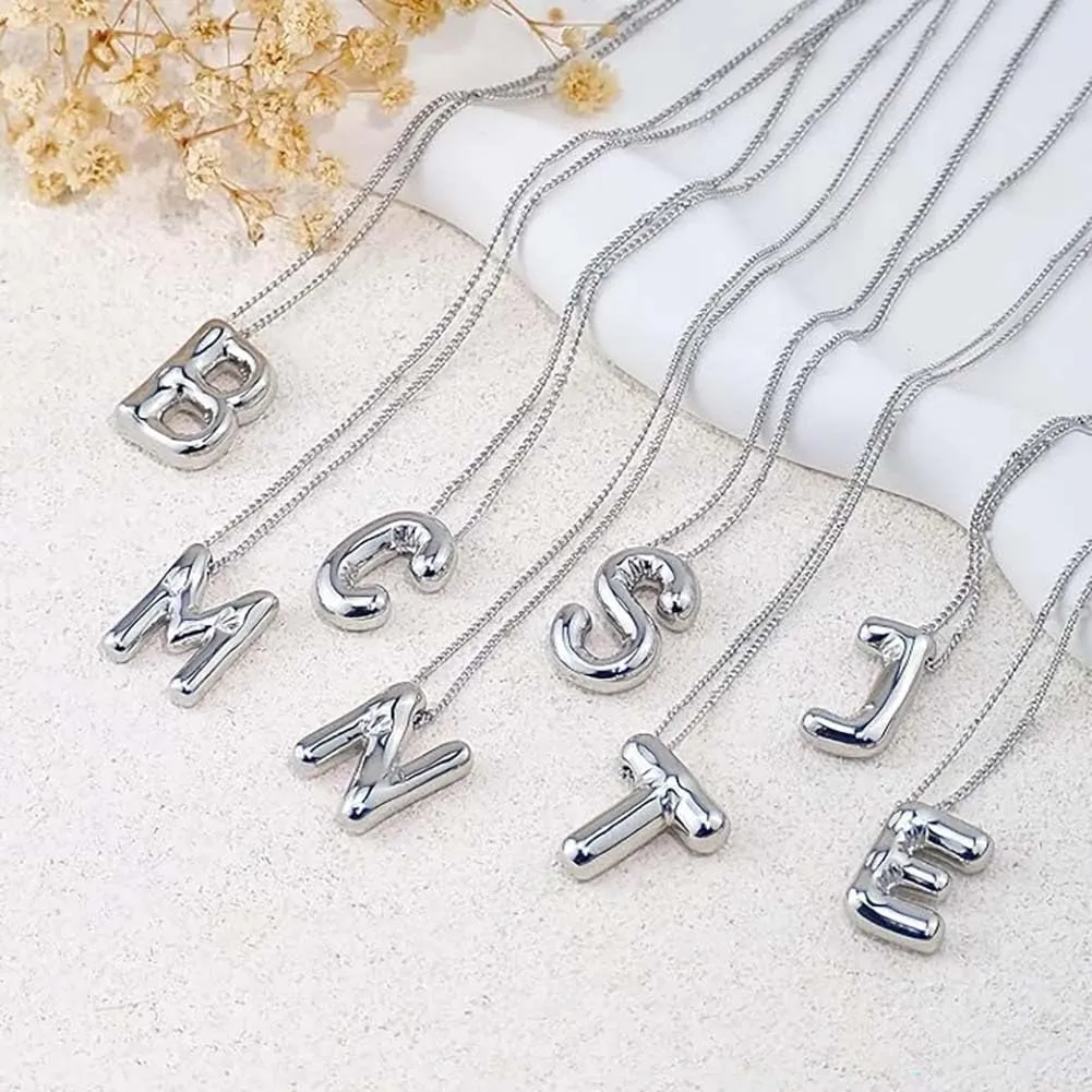 Gold Initial Necklaces for 𝐖𝐨𝐦𝐞𝐧 𝐓𝐞𝐞𝐧𝐬 𝐆𝐢𝐟𝐭𝐬 Trendy Stuff Bubble Letter Pendant Necklace Gold Jewelry Birthday Gifts for Women Teen Her Mom Sister