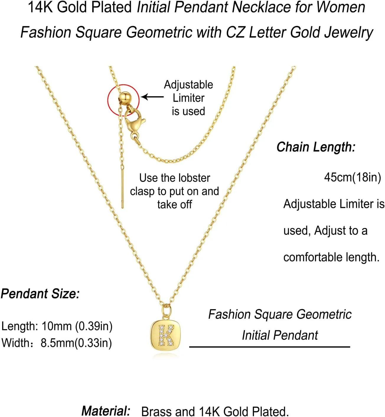 Gold Initial Necklaces for Women, Dainty Gold Plated Initial Pendant Necklace Tiny A-Z Letter Short Necklace Trendy Cute Jewelry