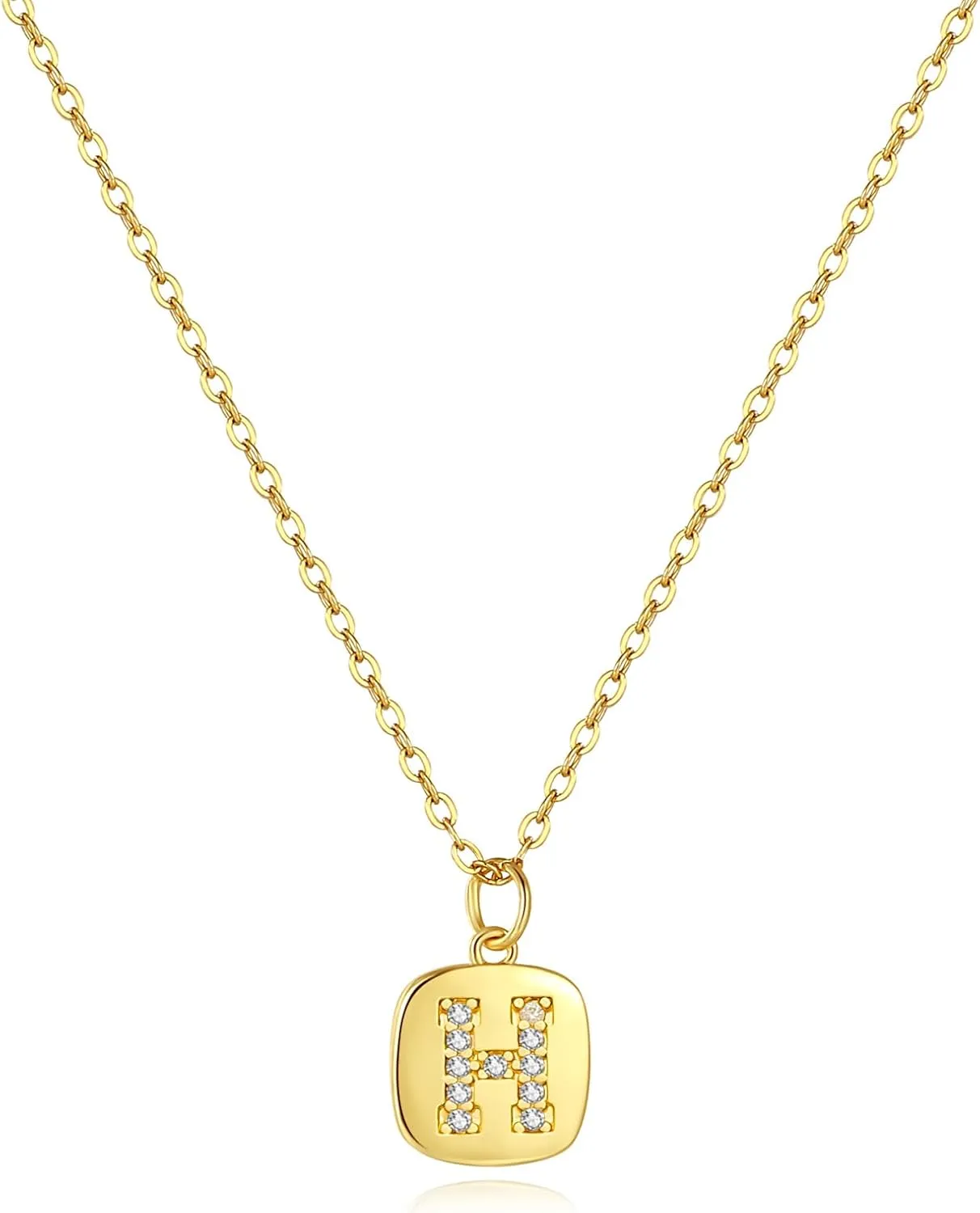 Gold Initial Necklaces for Women, Dainty Gold Plated Initial Pendant Necklace Tiny A-Z Letter Short Necklace Trendy Cute Jewelry