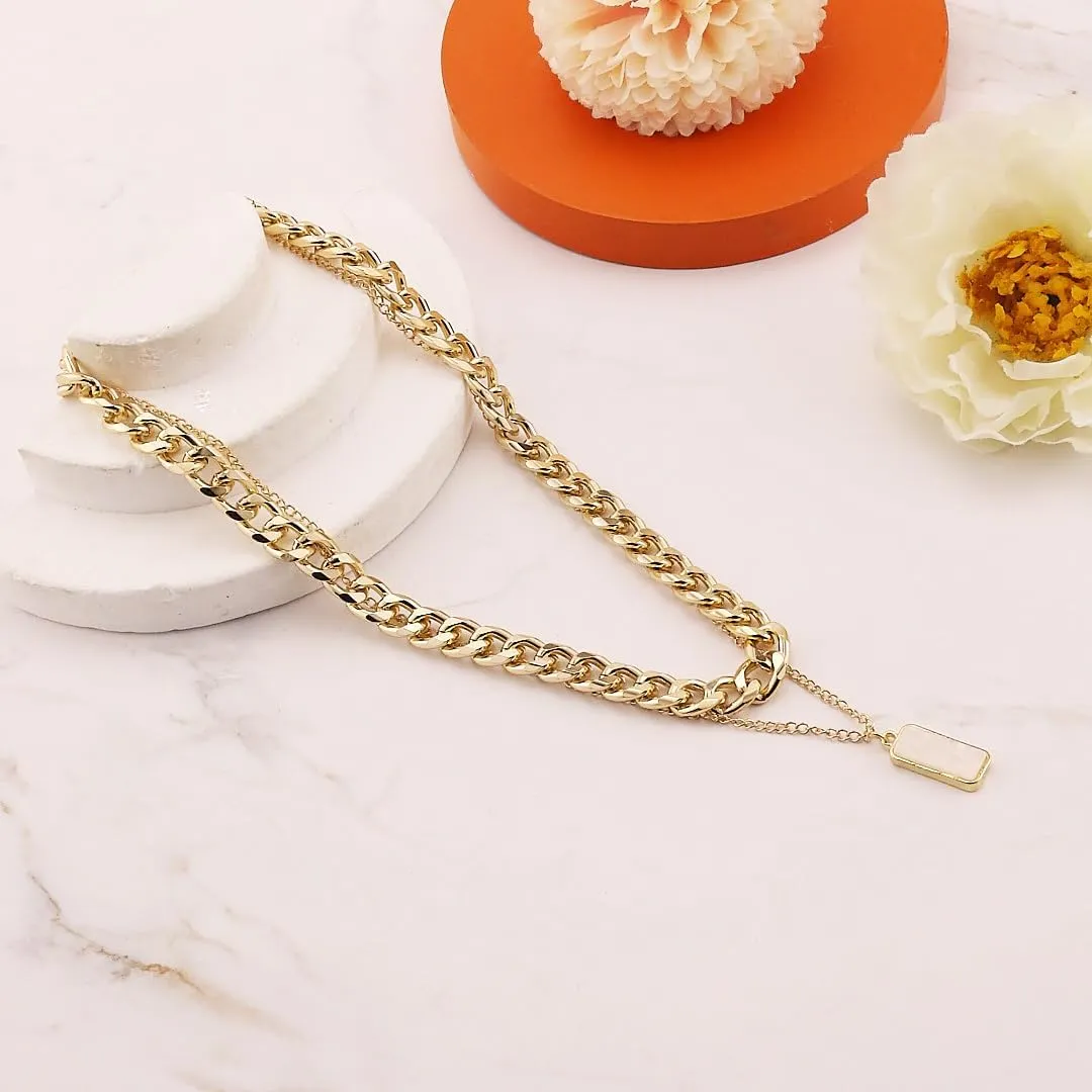 Gold Layered Necklaces for Women Dainty Puffy Heart Necklace Gold Stackable Cross Layered Necklaces Chunky Chain Choker Necklaces Fashion Jewelry