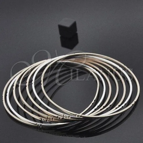 Gold Plated Semanario Bangle, Diamond Cutting Finish, Tricolor, 03.08.0121.06 (03 MM Thickness, Size 6 - 2.75 Diameter)
