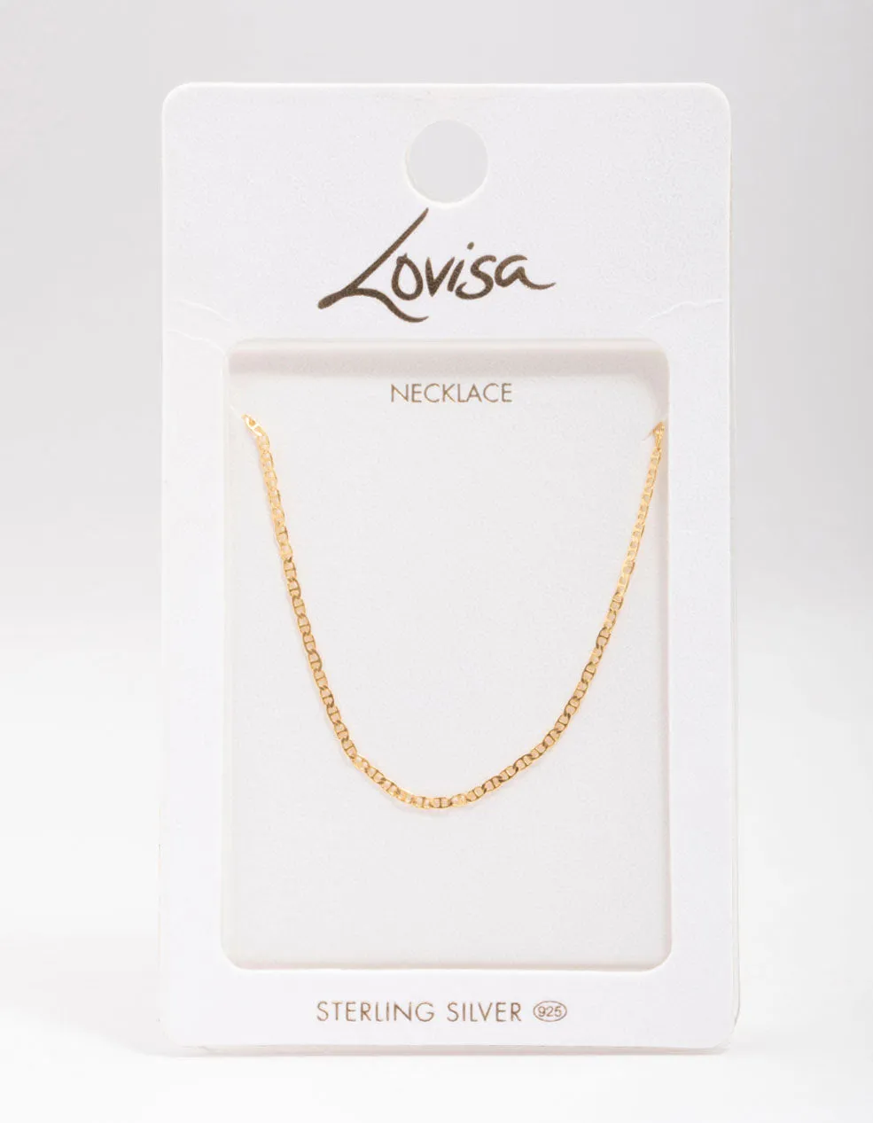 Gold Plated Sterling Silver Long Chain Necklace