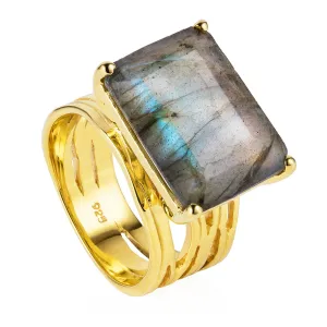 Gold Ring Labradorite Pietra