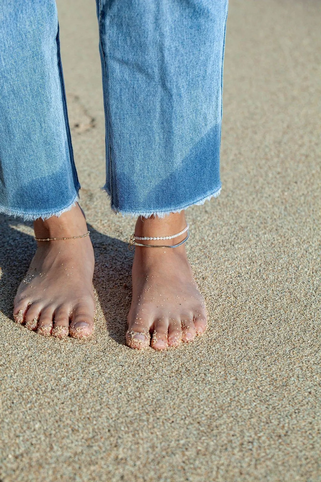 Gold Satellite Ball Chain Anklet - Kamalei