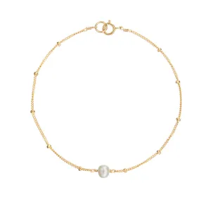 Gold Satellite Pearl Bracelet
