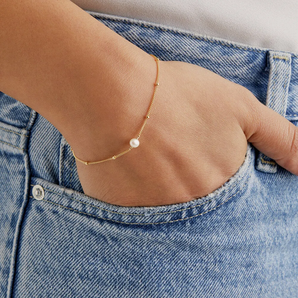 Gold Satellite Pearl Bracelet