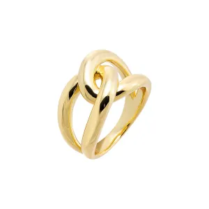 Gold Solid Intertwined Chunky Chain Ring (Size 7)