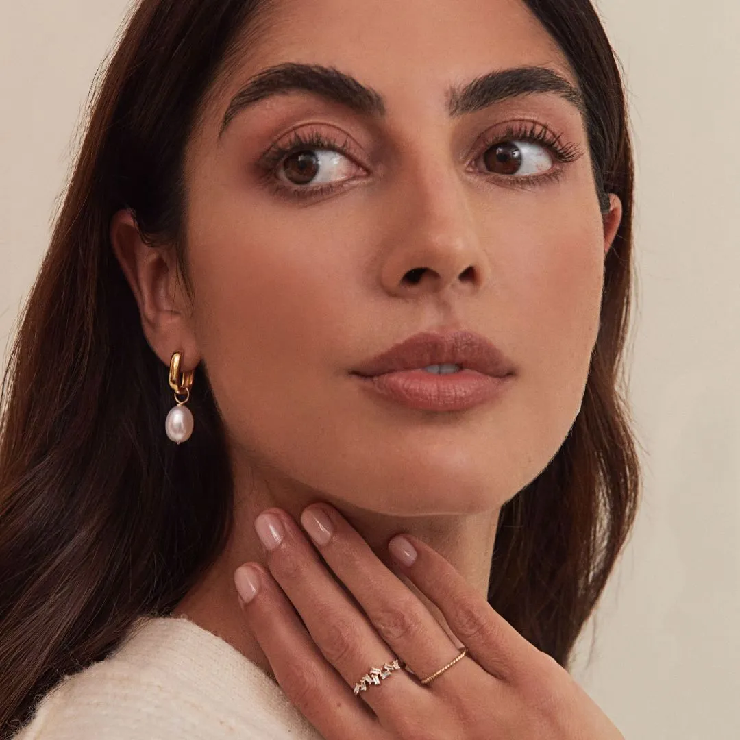 Gold Thick Squared Hoop Earrings