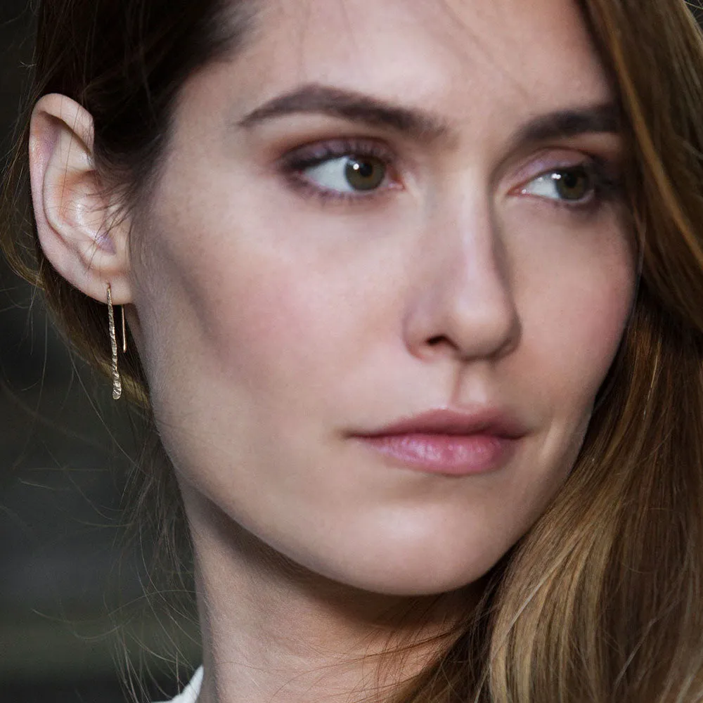 Gold Twig Threader Earrings