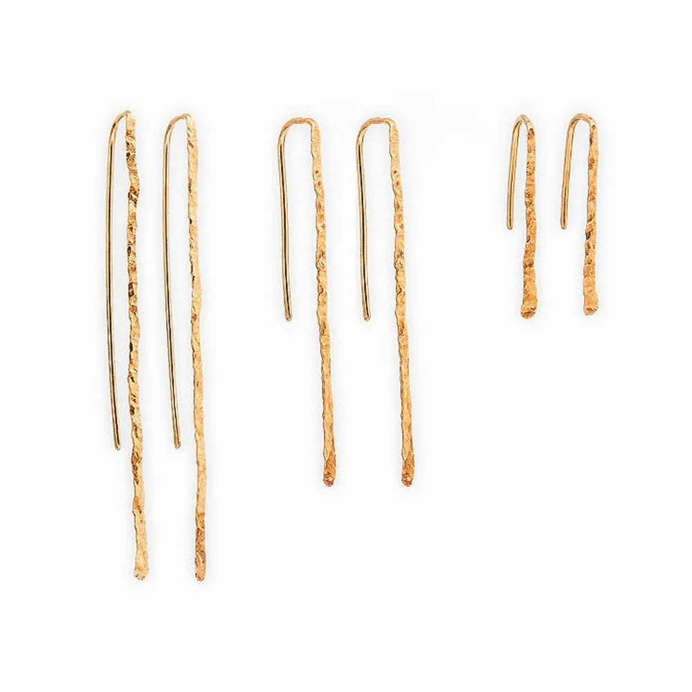 Gold Twig Threader Earrings
