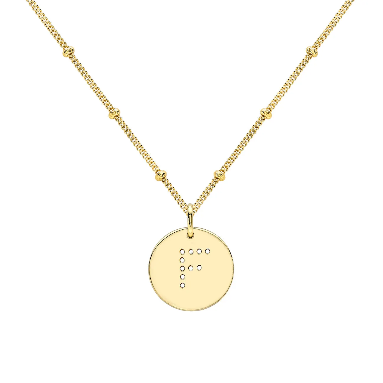Gold Vermeil Alphabet F Necklace
