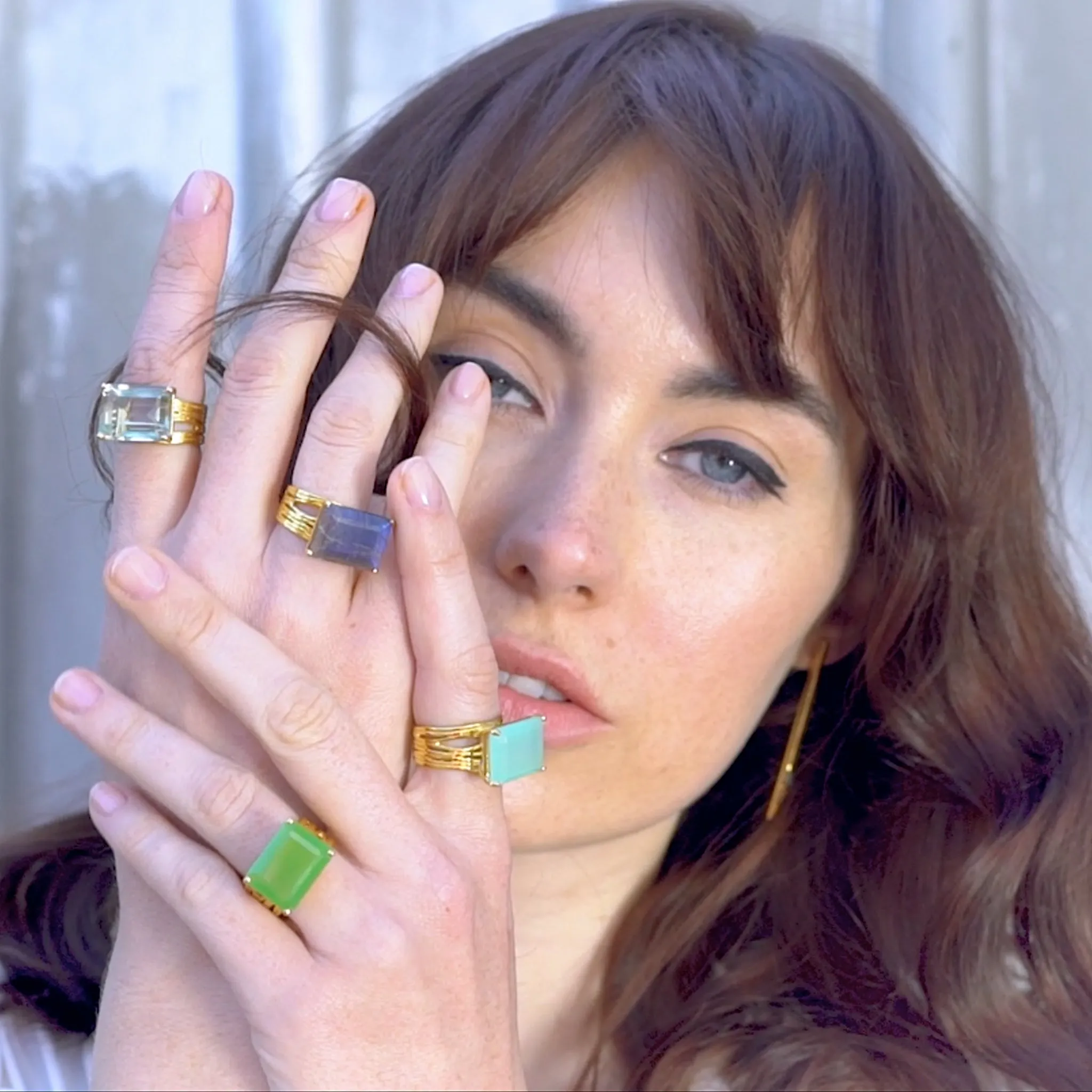Gold Vermeil Ring Chrysoprase Pietra