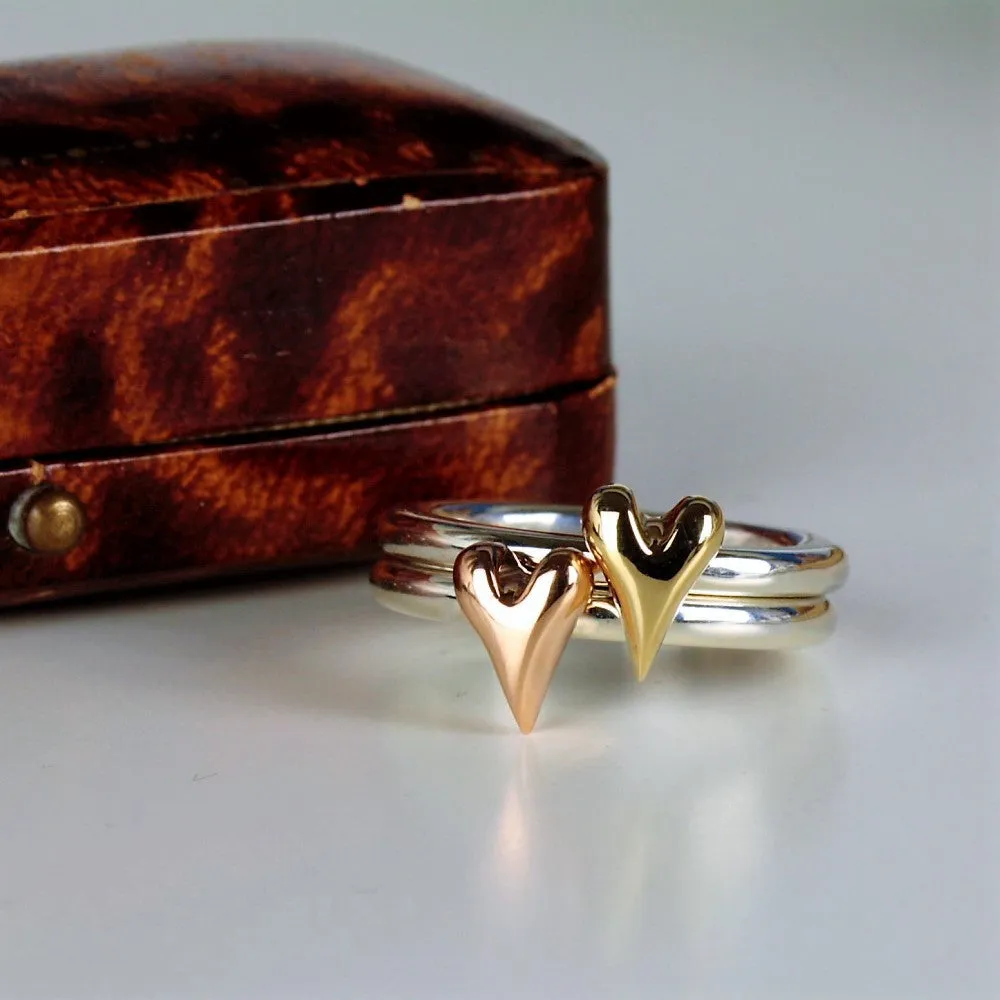 Gold Wild Heart Stacking Ring Set