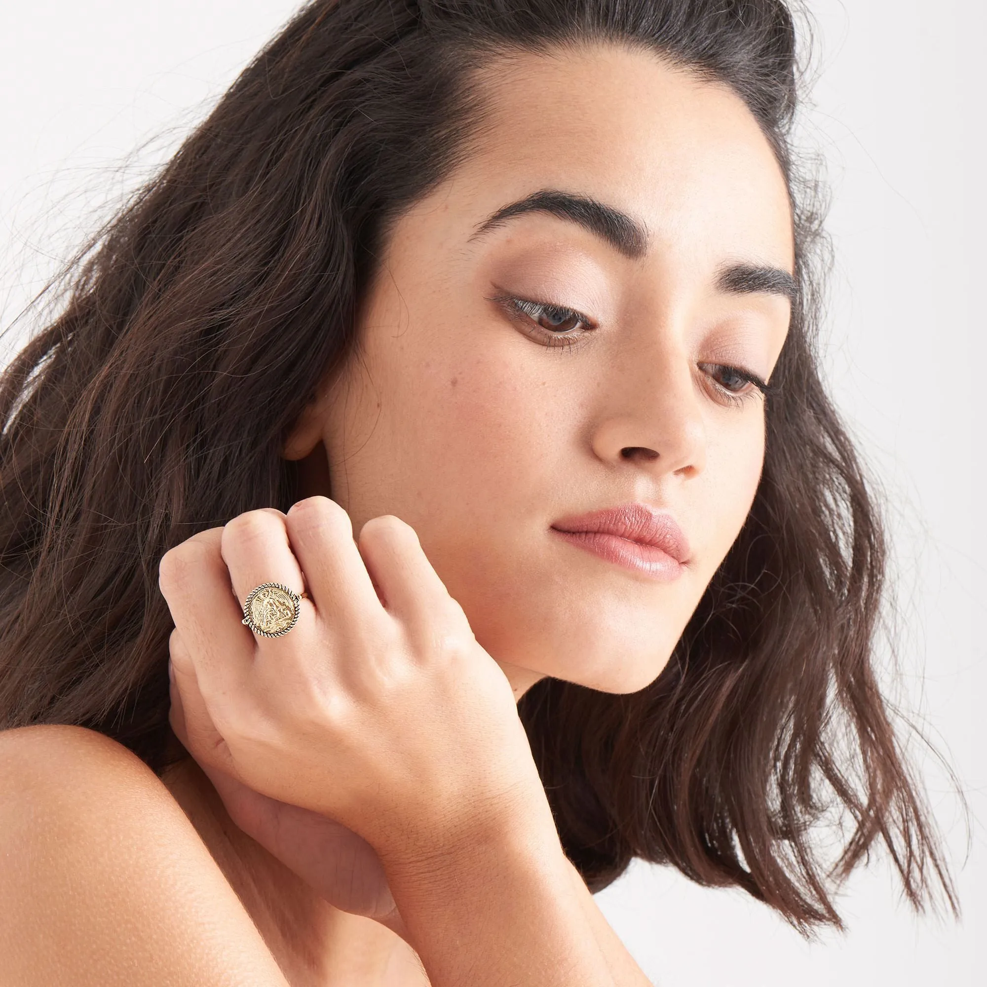 Gold Winged Goddess Ring