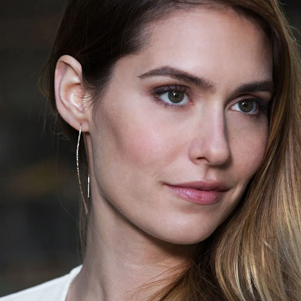 Gold Wishbone Threader Earrings