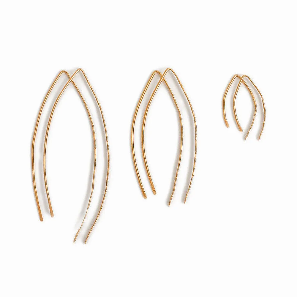 Gold Wishbone Threader Earrings