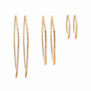 Gold Wishbone Threader Earrings