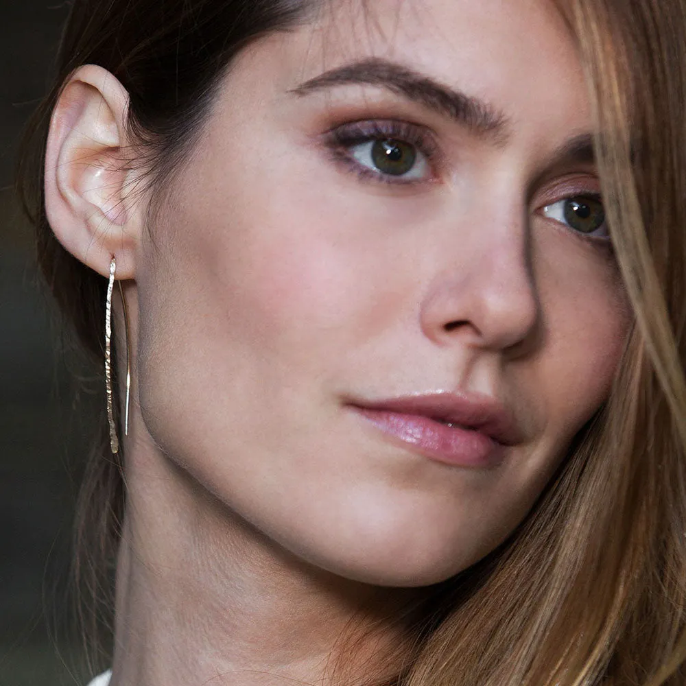 Gold Wishbone Threader Earrings
