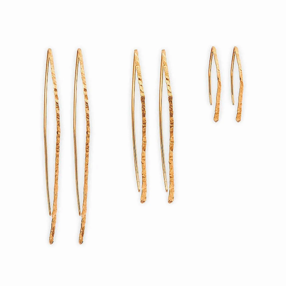 Gold Wishbone Threader Earrings