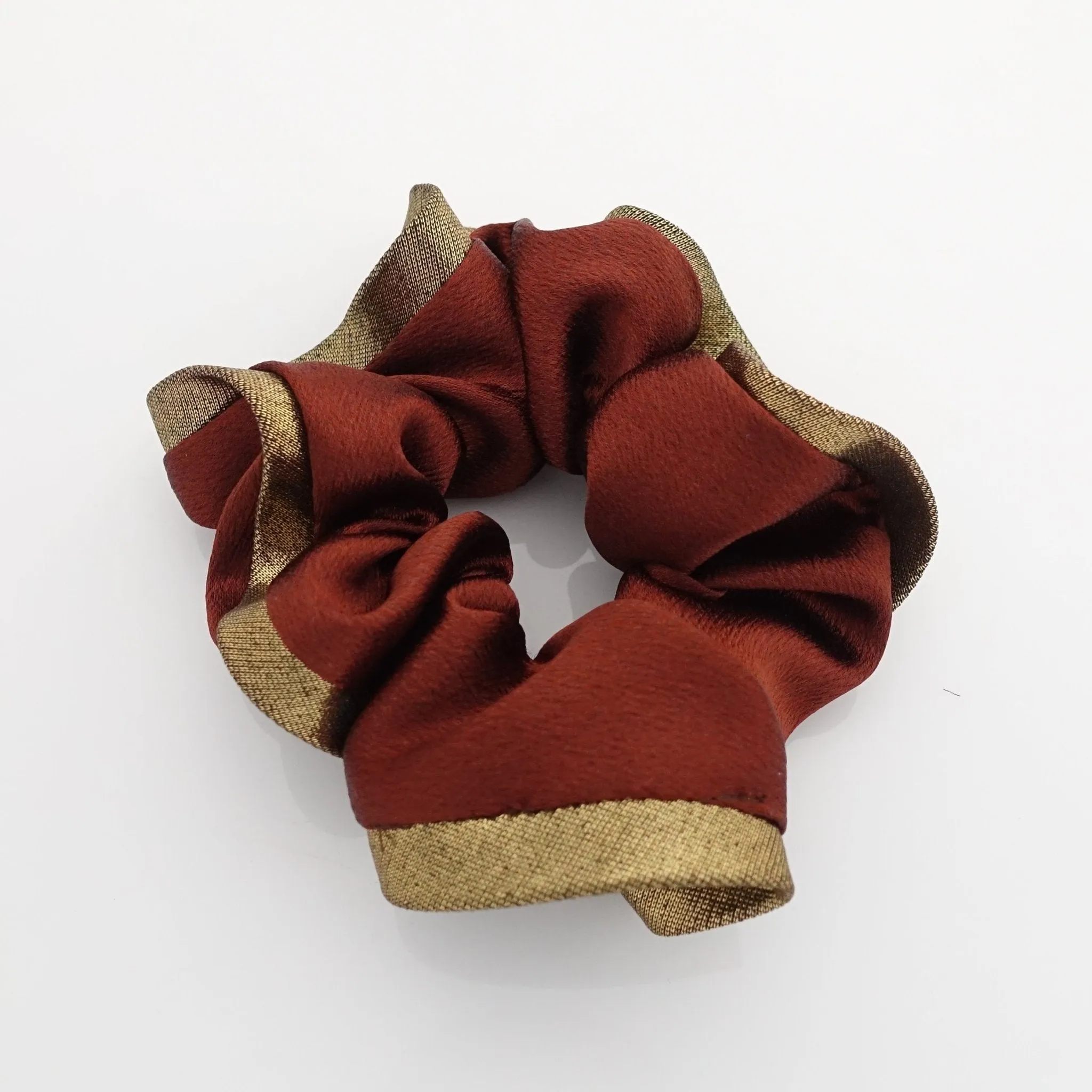 golden dazzling trim vivid satin scrunchies women hair elastic scrunchy accessory