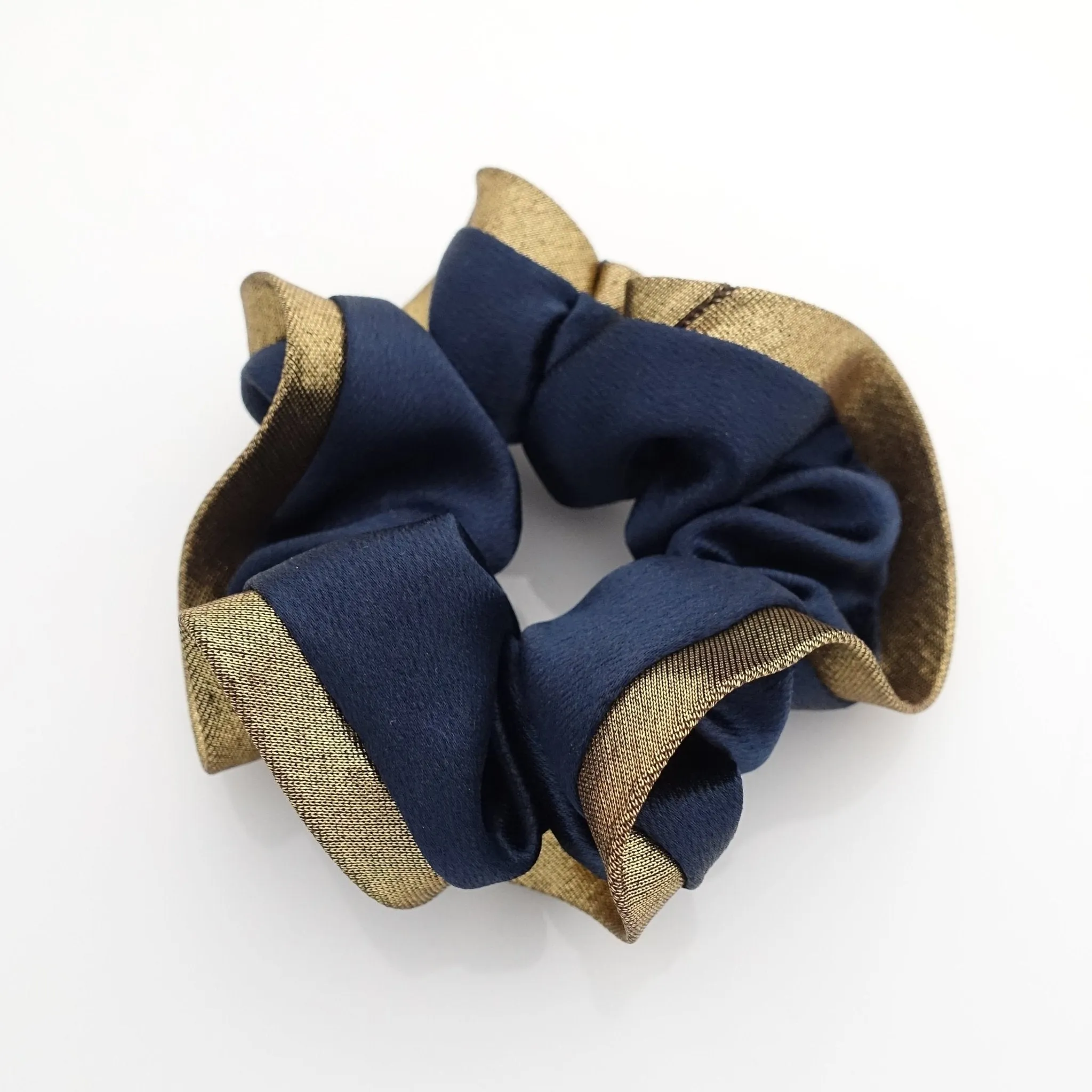 golden dazzling trim vivid satin scrunchies women hair elastic scrunchy accessory