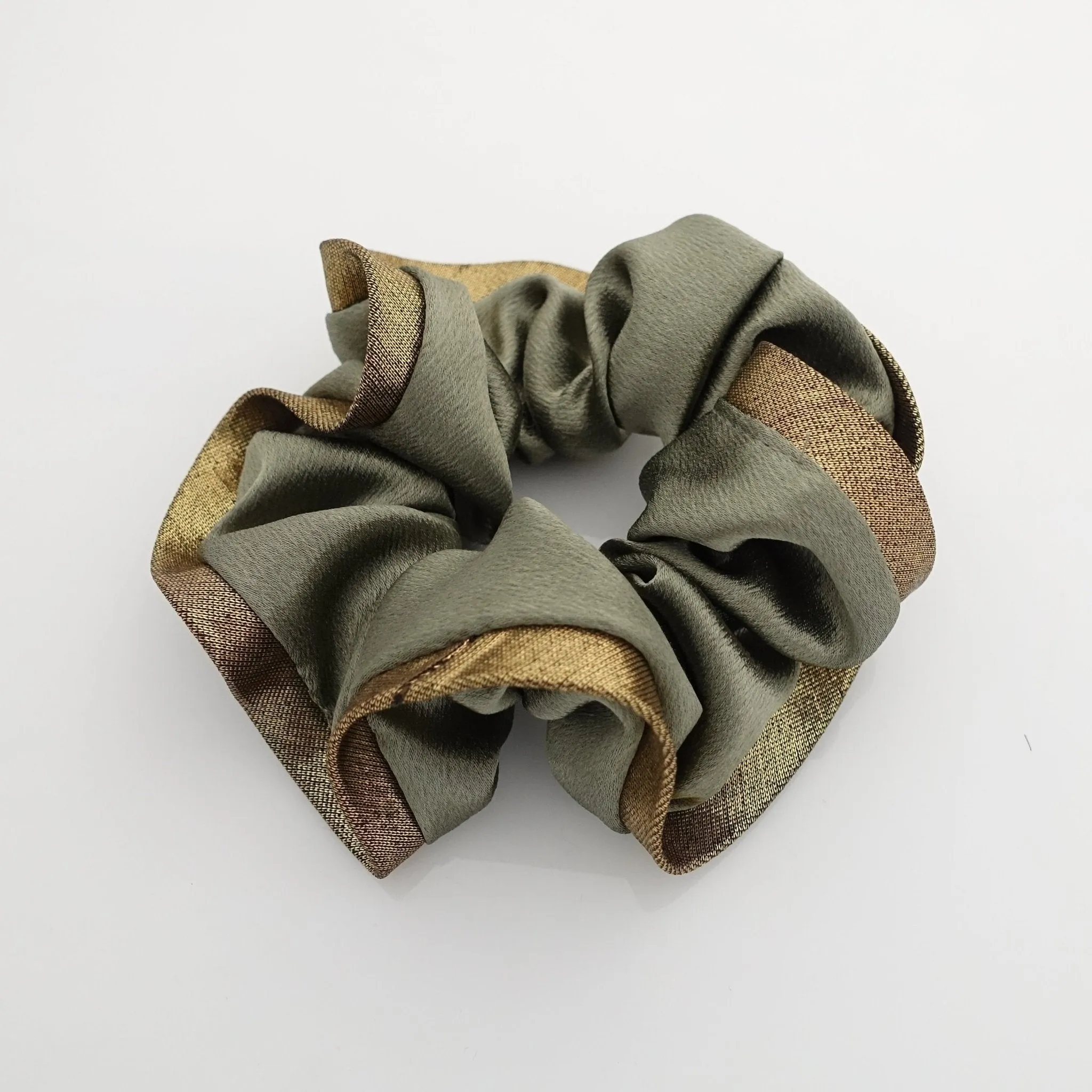golden dazzling trim vivid satin scrunchies women hair elastic scrunchy accessory