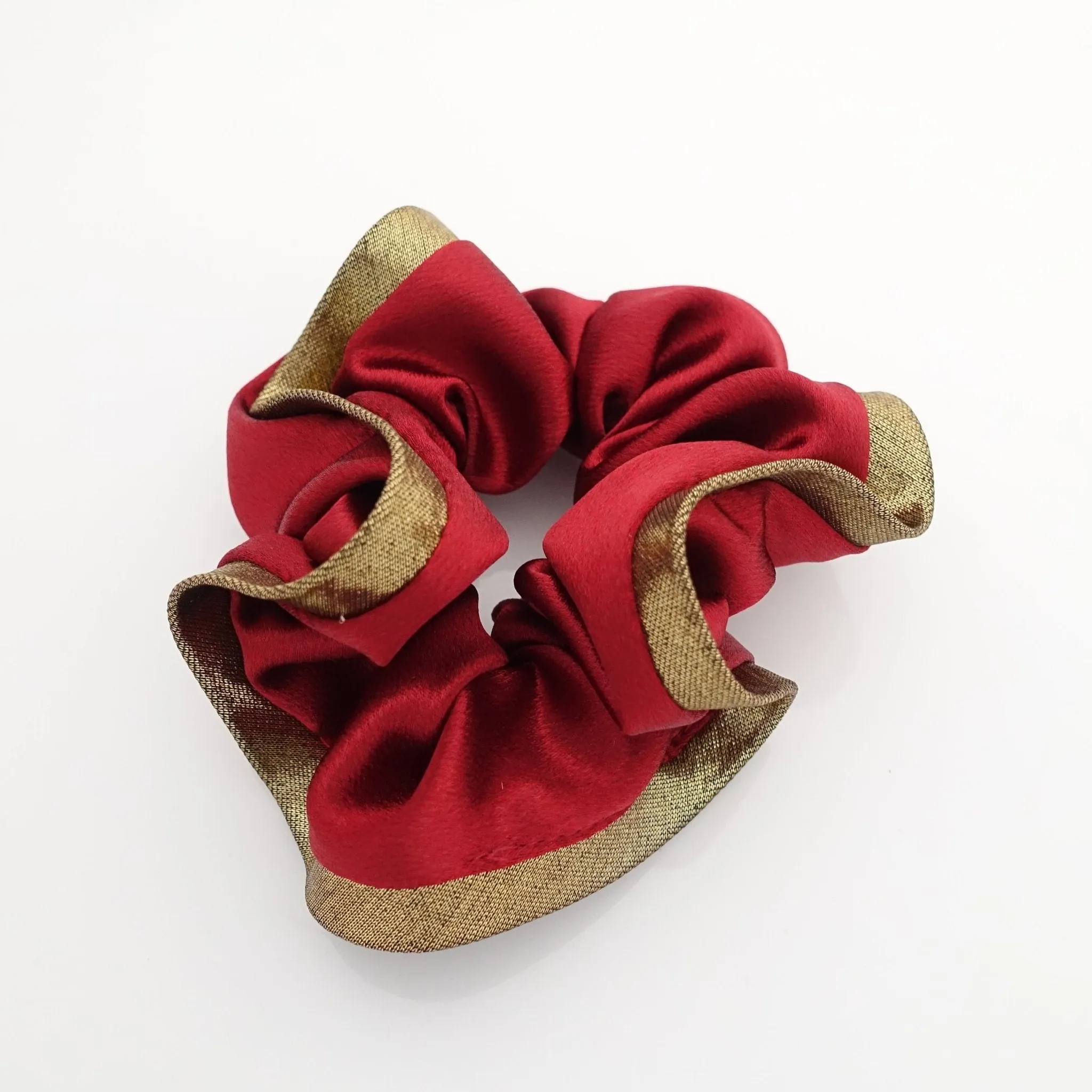 golden dazzling trim vivid satin scrunchies women hair elastic scrunchy accessory