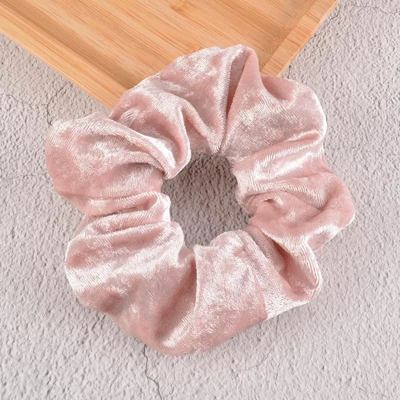 Golden velvet large intestine Hair Scrunchies JDC-HS-K039