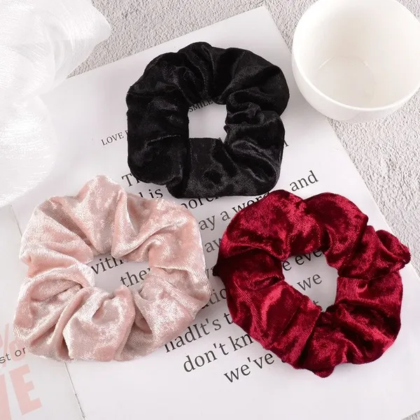 Golden velvet large intestine Hair Scrunchies JDC-HS-K039