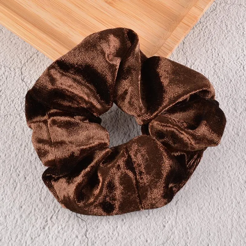 Golden velvet large intestine Hair Scrunchies JDC-HS-K039