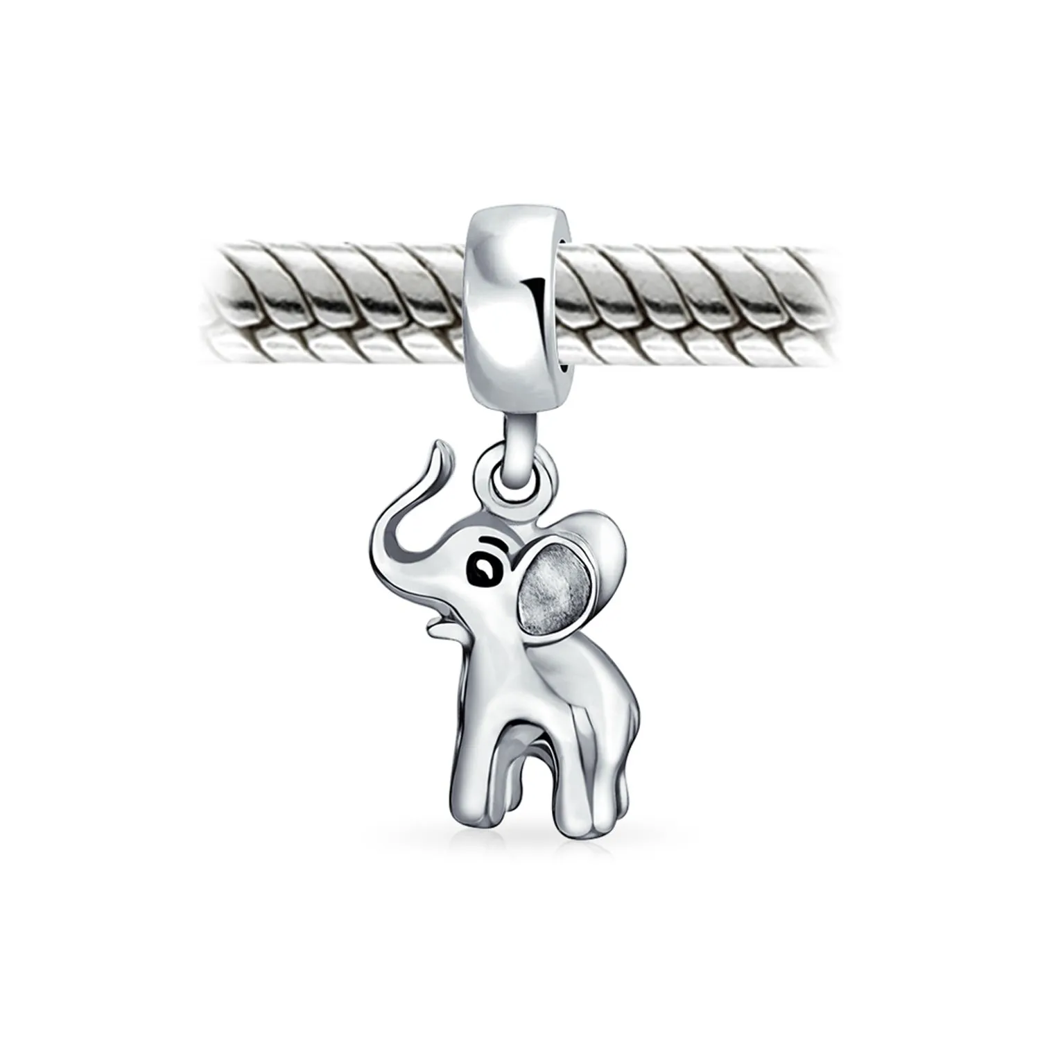 Good Luck Bambi Elephant Dangle Charm Bead Sterling Silver for European Bracelet